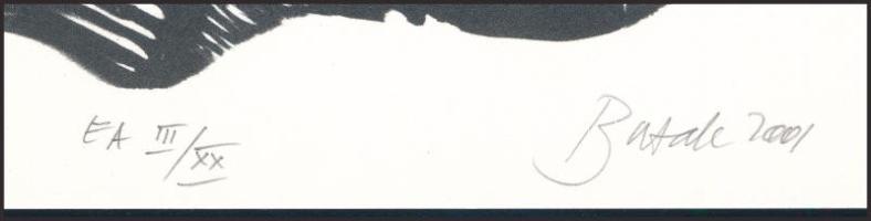 Butak András (1948-2021): Black Mount. Lito-ofszet, papír, jelzett, művészpéldány E.A. III/XX számoz...