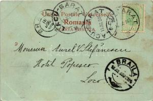 1900 Lacu Sarat (Braila), Gradina Engleza / English garden, park at night in moonlight (EK)