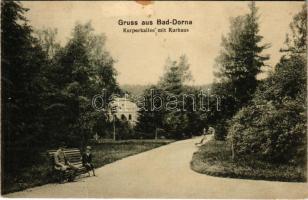 1917 Vatra Dornei, Dornavátra, Bad Dorna-Watra (Bukovina, Bucovina, Bukowina); Kurparkallee mit Kurhaus / spa, alley with bathhouse (fa)