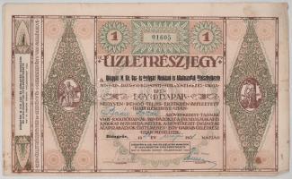 1928. Diósgyőr "Diósgyőri M. Kir. Vas- és Acélgyári Munkások és Alkalmazottak Hitelszövetkezete" névre szóló üzletrészjegye 40P-ről T:F,VG