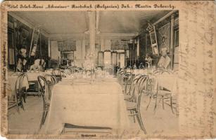 1903 Ruse, Rousse, Rusze, Russe, Roustchouk, Rustschuk; Hotel Islah-Hané "Schweizer" Inh. Martin Dubowsky. Speisesaal / hotel, dining room interior (EM)