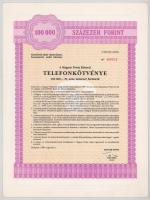 1988. Budapest "Magyar Posta Körzeti Telefonkötvénye" 100.000Ft-ról + 1996. "Reallízing 96 Kötvény" változó kamatozású kötvény + 1997. "A "DAM Diósgyőr" Diósgyőri Acélművel Ipari és Kereskedelmi Részvénytársaság" törzsrészvénye 10.000Ft-ról szelvényekkel T:AU