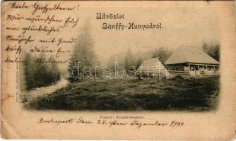 1904 Bánffyhunyad, Huedin; Ponori erdész menház. Czettel és Deutsch / forestry house (Rb)