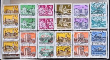 Forgalmi bélyegek 21 db 100-as köteg párokban (200-200 db bélyeg) + 1 db 100-as köteg 3-as csíkokban (300 db bélyeg), dobozban