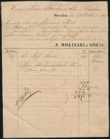 1855 J, Molinari &amp; Söhne. Breslau. számla