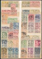 1900-1913 58 db Turul pár és 3-as csík olvasható bélyegzésekkel (összesen 130 db bélyeg), kétoldalas közepes berakólapon