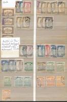 1916-1921 84 db Parlament bélyeg eltolódott középrésszel + 20 db Arató-Parlament eltolódott értékszámmal, kétoldalas közepes berakólapon