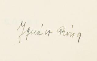 Ignácz Rózsa: Rézpénz. A szerző, Ignácz Rózsa (1909-1979) színésznő, író, műfordító által aláírt példány! Bp., 1938, Dante, [2]+453+[1] p. Átkötött egészvászon-kötésben.