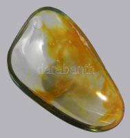 Anyagában fátyolosan színezett design ékszertartó, lepattanással, 15x9 cm