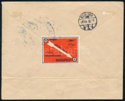 1931 Zeppelin magyarországi körrepülése légi levél ívszéli Zeppelin 2P + Repülő 20f bérmentesítéssel...