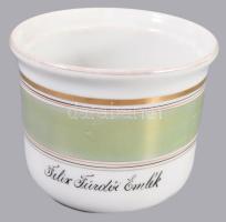 cca 1900 "Felix Fürdői Emlék" porcelán bögre, kis repedésvonallal, d: 12 cm, m: 9,5 cm