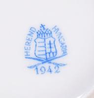 Herend Nagy-Várad címeres tálka, jelzett, kézzel festett, aranyozáson kopással, d: 8 cm