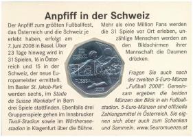 Ausztria 2008. 5E Ag "Labdarúgó Európa-bajnokság" eredeti karton díszlapon T:UNC
Austria ...