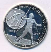 Laosz 1995. 50K Ag "Nyári Olimpia 1996 - Atlanta" kapszulában T:PP Laos 1995. 50 Kip Ag "Summer Olympics 1996 - Atlanta" in capsule C:PP Krause KM#56