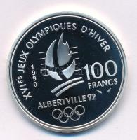 Franciaország 1990. 100Fr Ag "XVI. Téli Olimpia - Albertville 1992 - Bob" kapszulában T:PP France 1990. 100 Francs Ag "16th Winter Olympics - Albertville 1992 - Bobsledding" in capsule C:PP Krause KM#981