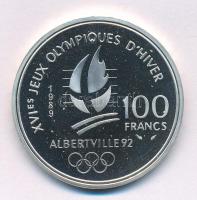 Franciaország 1989. 100Fr Ag "XVI. Téli Olimpia - Albertville 1992 - Jégkorcsolya" kapszulában T:PP France 1989. 100 Francs Ag "16th Winter Olympics - Albertville 1992 - Ice Skating" in capsule C:PP Krause KM#972