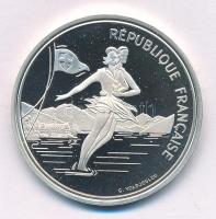 Franciaország 1989. 100Fr Ag "XVI. Téli Olimpia - Albertville 1992 - Jégkorcsolya" kapszul...