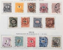 1874-1944 Magyar gyűjtemény kezdemény német gyűjtői hagyatékból néhány jobb értékkel, portókkal előnyomott albumlapokon