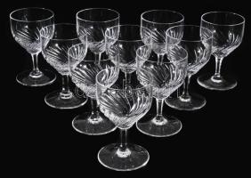 10 személyes ólomkristály likőrös pohár garnitúra, hibátlan, m: 10 cm