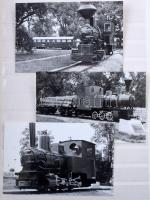 Vasút motívum gyűjtemény, benne sorok, blokkok, képeslapok, 8 lapos, A/4-es Abria berakóban