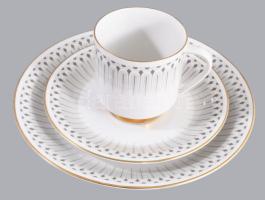 Vohenstrauss mid-century egyszemélyes reggeliző készlet, csésze alátéttel és desszertes tányér. Jelzett, hibátlan, d: 19,5 cm