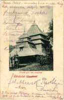 1904 Uzsok, Uzok, Uzhok; Görögkatolikus fatemplom. Klein Jenő felvétele és kiadása / Greek Catholic wooden church (EB)