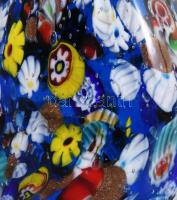 Murano millefiori macska alakú levélnehezék asztaldísz, jelzés nélkül, hibátlan, m: 11,5 cm