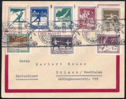 1925 Levél Sport sorral bérmentesítve "BUDAPEST / TOLDI VÁNDORDÍJ" alkalmi bélyegzéssel Németországba küldve, luxus minőség