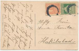 1922 Újpécs, Új-Pécs, Peciu Nou (Temes, Timis); Hotel Feszler szálloda, kert italozó vendégekkel. Be...