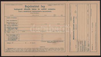 1897 1-1 db használatlan rendőrségi be- és kijelentőlap (Hodobay 7.000)