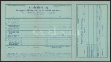1897 1-1 db használatlan rendőrségi be- és kijelentőlap (Hodobay 7.000)