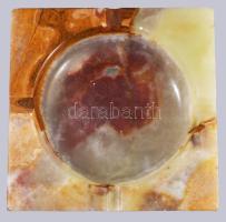 Ónix testű öngyújtó és hamuzó, működik, 12x12 cm