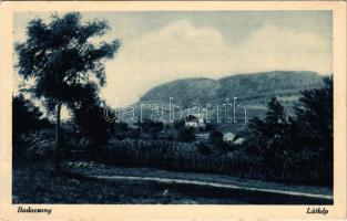 Badacsony, látkép, szőlő. Lakner Béla kiadása (ragasztónyom / glue mark)