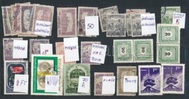54 db bélyeg 2 kis berakólapon közte: lemezhibák, színeltolódások, tévnyomatok