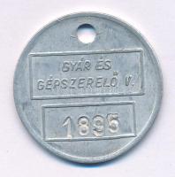 1895. "Gyár és Gépszerelő v." Al bárca T:XF
