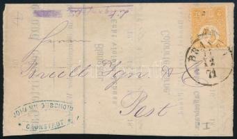 1871 Nyomtatvány darab Kőnyomat narancssárga 2kr bérmentesítéssel (80.000)