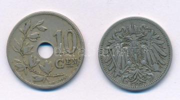 Ausztria 1895. 20h Ni + Belgium 1902. 10c Cu-Ni francia körirat T:VF patina
Austria 1895. 20 Heller...