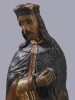 Nepomuki Szent János. Osztrák vagy magyar szobrász, 18. sz. vége, faragott és festett fa, talapzatta...