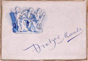 cca 1930 Dreher Mauls "Porcellán" csokoládés doboz, jó állapotban, belül foltokkal, 14×20×...