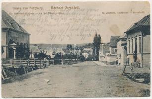 1916 Vurpód, Vurpar, Burgberg; Evangélikus társalgóház, B. Deutsch üzlete / Ev. Gesellschaftshaus, B. Deutsch Kaufmann / Lutheran parlor, shop of Deutsch (EM)