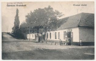 1918 Ótelek, Otelec; Fő utca, Löbl János üzlete és saját kiadása / main street, publisher's shop (fl)