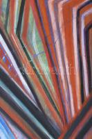 Monostori Moller Pál jelzéssel: Kompozíció. Kréta, karton. 76,5x35,5 cm