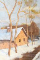 Fényes A jelzéssel: Téli séta. Olaj, vászon. 60x80 cm