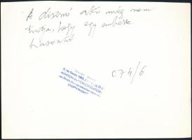 Lucien Hervé/Elkán László (1910-2007): A disznó, aki még nem tudja, hogy emberre hasonlít c., A fran...