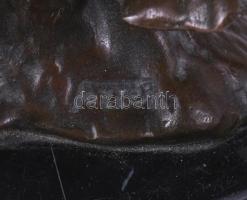 Ismeretlen jelzéssel: Galambpár. Patinázott bronz szobor, márvány talapzaton, cca 1930, jelzett, m: ...