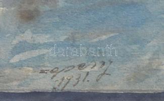 Olvashatatlan jelzéssel: Tehénpásztor, 1931. Akvarell, papír. Kissé foltos. Dekoratív, üvegezett fak...