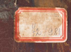 Koszta J jelzéssel: Csendélet. Olaj, fa. Hátoldalán Magyar Nemzeti Galéria 72/981 sz. bírálati címké...