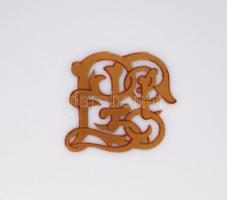 Herendi babéklevél mintás monogramos bonbonier, jelzett, hibátlan, d: 7,5 cm