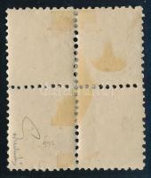 1871 Kőnyomat 2kr négyestömb eredeti gumival, falcmaradványokkal, a bal oldal VII., a jobb oldal VI....