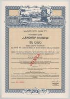 1990 k. "Magyar Hitel Bank Rt. - Lánchíd értékjegy" 10.000Ft-ról, "MINTA" bélyegzéssel, "000"-ás sorszámmal T:AU